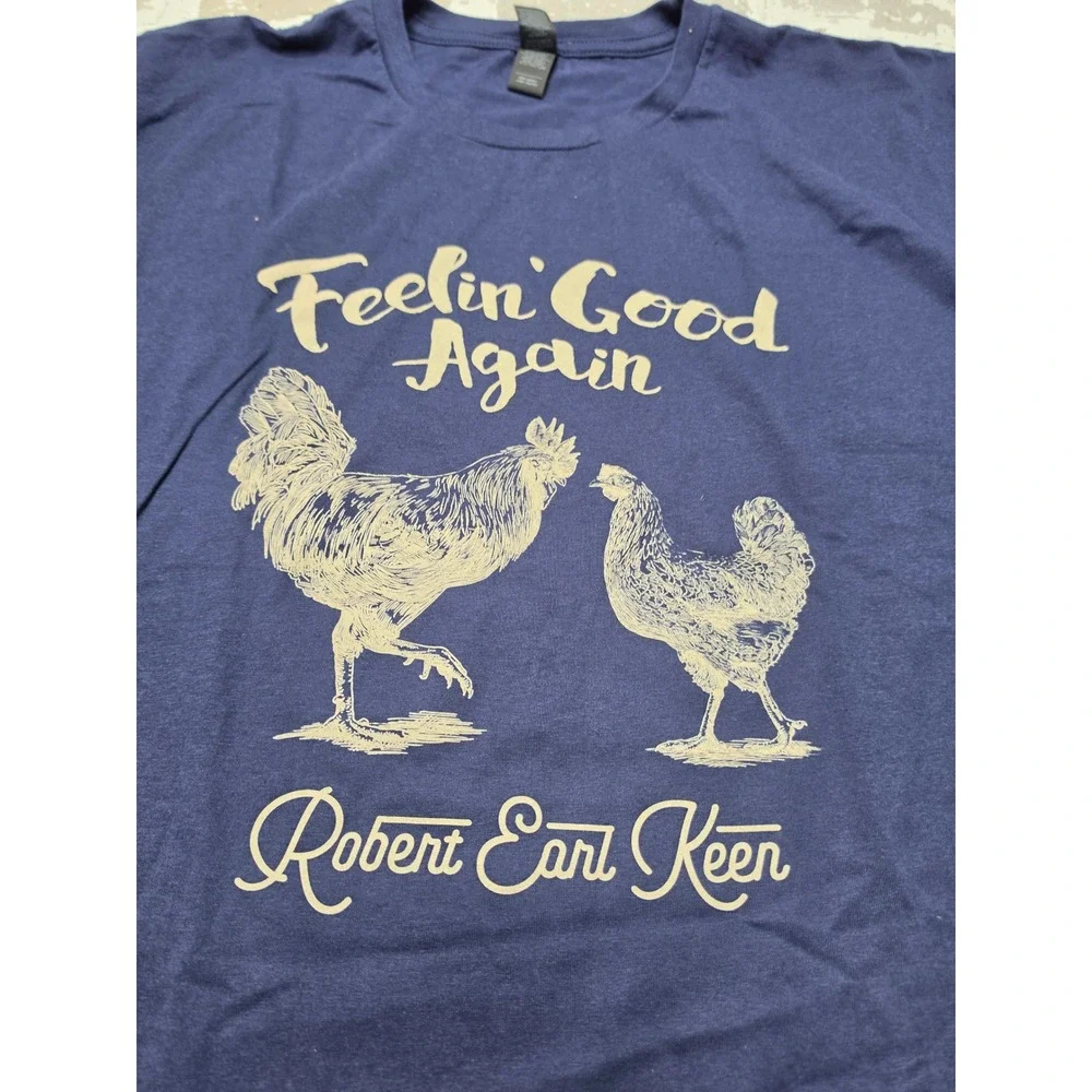 Robert Earl Keen Feelin Good Again Navy Blue T-Shirt Unisex 2XL Gildan Softstyle
